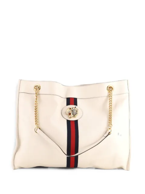 Gucci Pre-Owned Rajah Chain Leather Large tote bag White A4TXYN0G8IS314OA