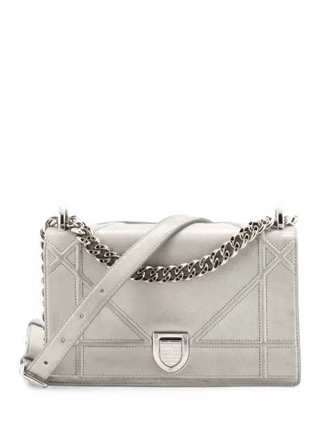 Christian Dior Pre-Owned Diorama Flap Bag Studded Leather Small shoulder bag Grey 9PLJK9PBH77OFIJ6