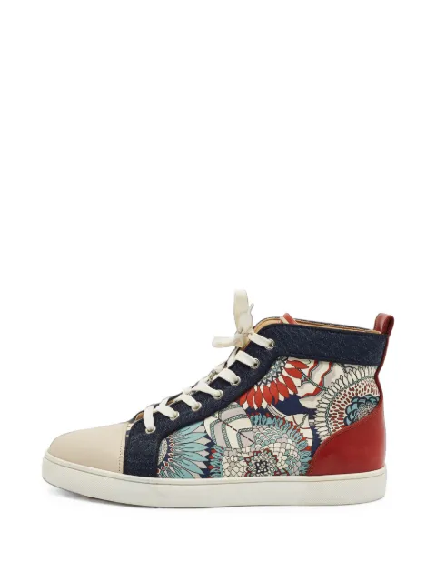 Christian Louboutin Pre-Owned Louis printed high-top sneakers Blue 1410114