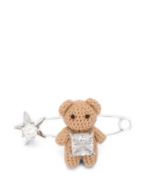 YVMIN teddy bear star-embellished brooch Silver 26093BRW00NN