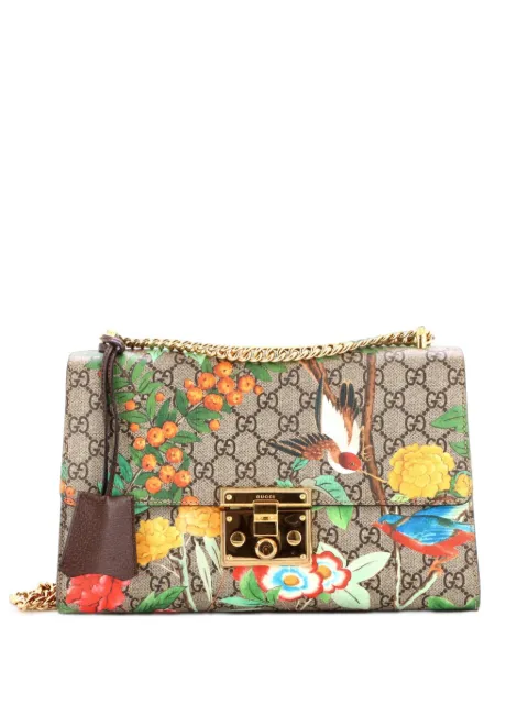 Gucci Pre-Owned Padlock Tian Print GG Coated Canvas Medium shoulder bag Brown 030ZROI50F33M53K