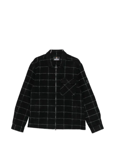Barbour check-pattern zip-up jacket Black MFL0230BK11