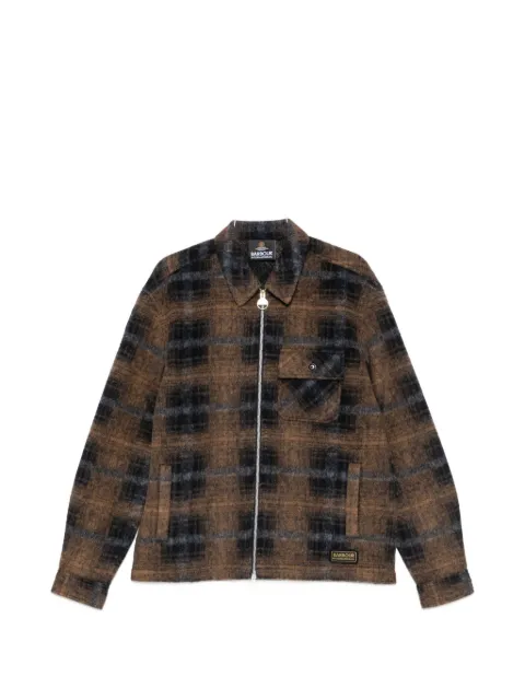 Barbour check-pattern zip-up jacket Brown MFL0229NY91