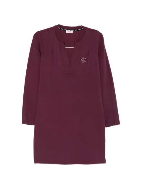 LIU JO logo-embellished long-sleeve mini dress Purple TF6139J3958