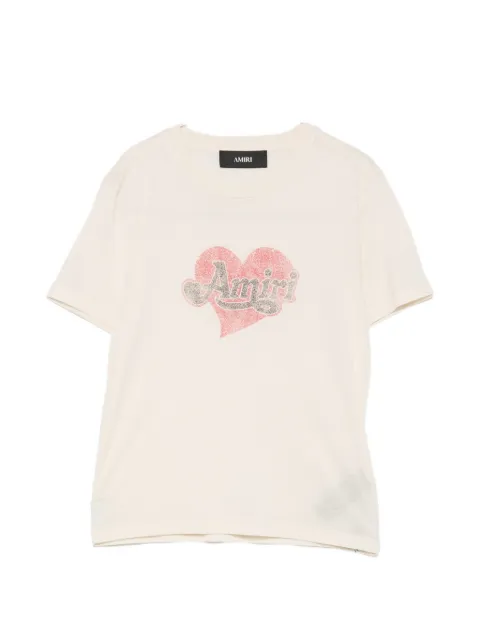 AMIRI heart logo-print T-shirt Neutrals AW426JR011