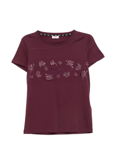 LIU JO rhinestone-embellished T-shirt Red TF6242JS923
