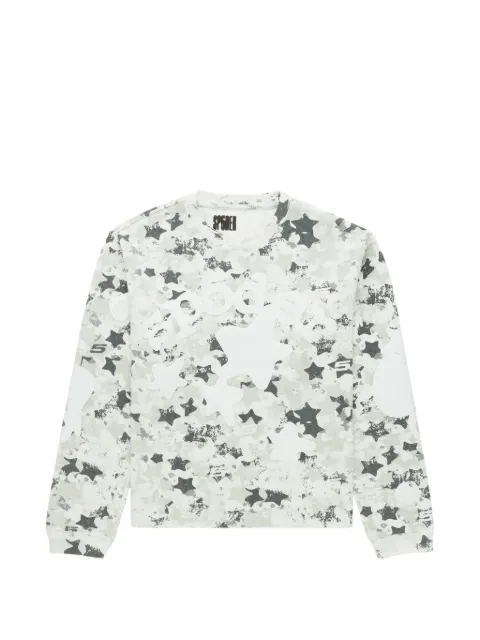 SP5DER Beluga star-print thermal sweater White SP5DER598