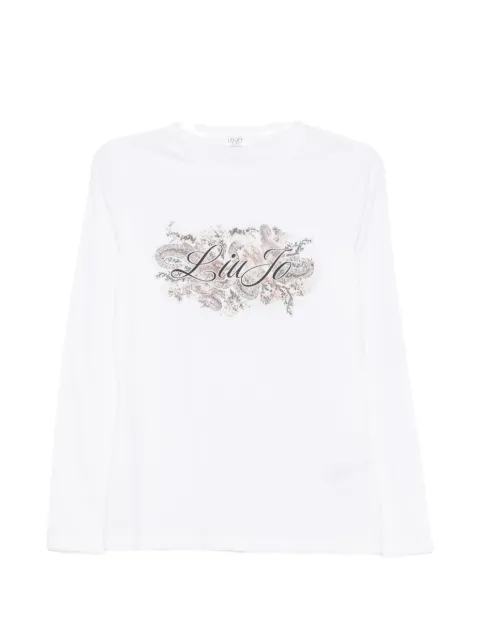 LIU JO logo-print long-sleeve T-shirt White WF6448JS923