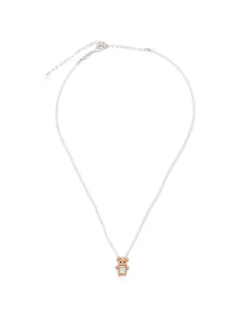 YVMIN bear-pendant mother-of-pearl necklace Silver 26097YEL00NN