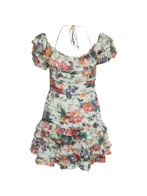 ZIMMERMANN Allia floral-print mini dress White 1410480