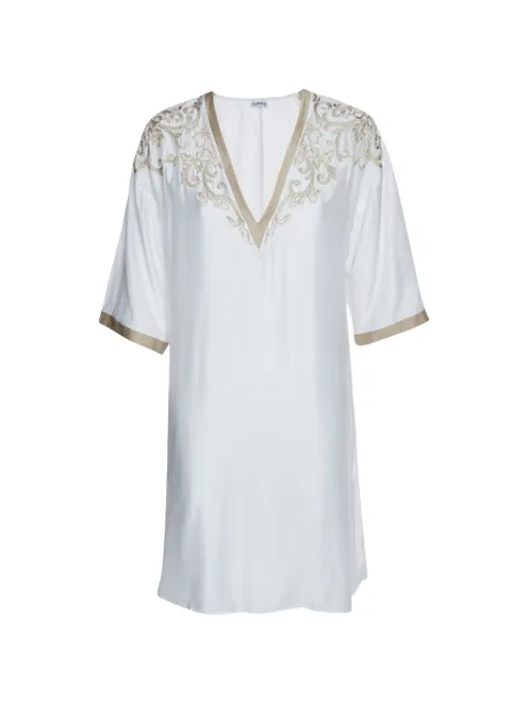La Perla embroidered V-neck dress White 1411599
