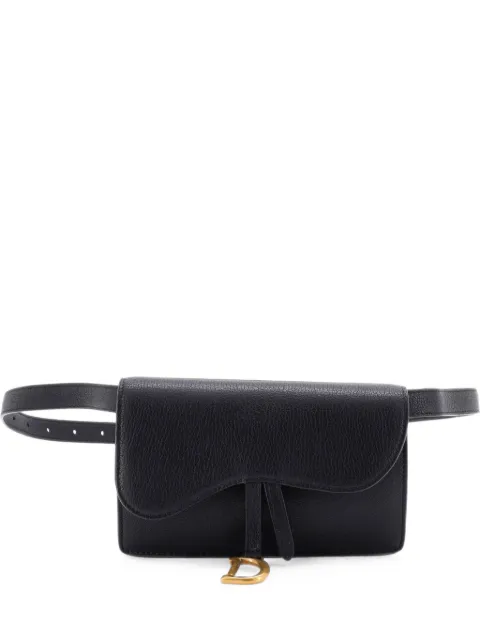 Christian Dior Pre-Owned Saddle Rectangular Leather belt bag Black 0PW00B7SEDEDSL7B
