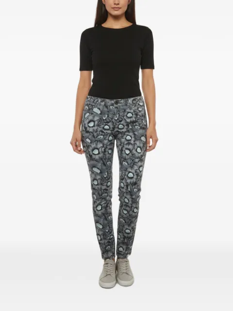 Kenzo Pre-Owned floral-print ankle-zip jeans Grey 1381676