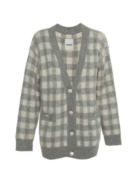 SANDRO check jacquard Ontario cardigan Grey 1410681