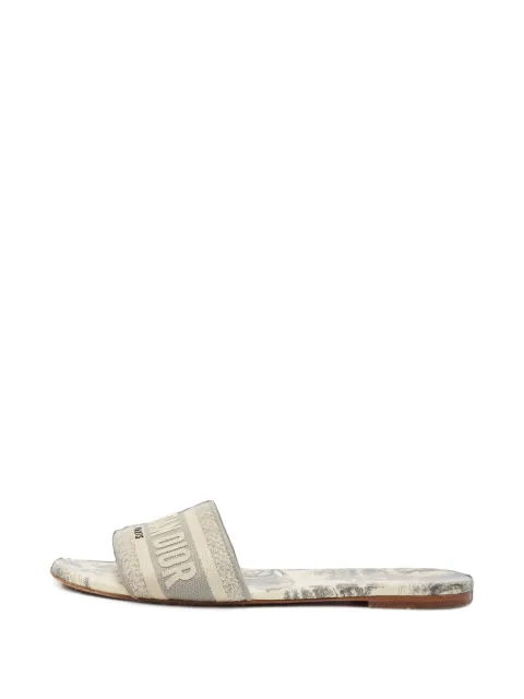 Christian Dior Pre-Owned Dway embroidered slides Neutrals 1410183
