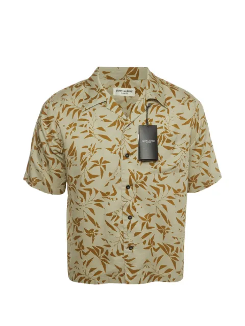 Saint Laurent Pre-Owned palm tree-print shirt Grey 1410378