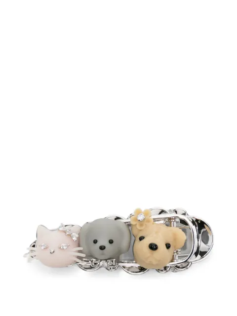 YVMIN crystal-embellished animal hair clip Silver 26726CLF00NN