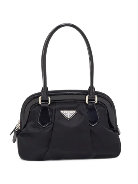Prada Pre-Owned Triangle logo dome satchel tote bag Black 1409269