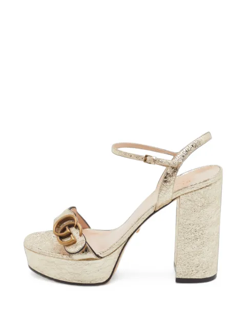 Gucci Pre-Owned GG Marmont platform sandals Gold 1409109