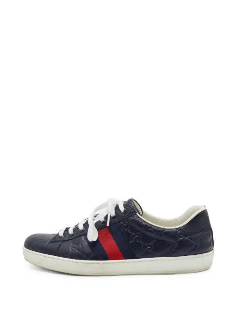 Gucci Pre-Owned Ace Guccissima low-top sneakers Blue 1409144
