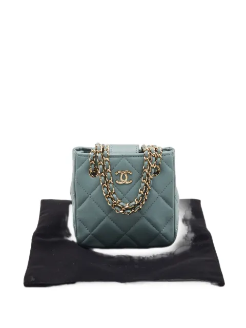 CHANEL Pre-Owned 2021 mini CC quilted cross body bag Blue 1409383