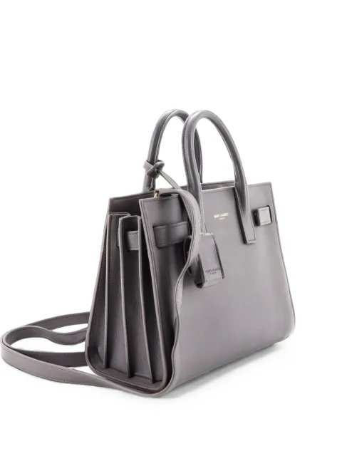 Saint Laurent Pre-Owned Sac de Jour Bag Leather Nano tote bag Grey 065L0JVKGF0F4240