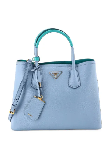 Prada Pre-Owned Cuir Double Saffiano Leather Medium tote bag Blue 0CSGFS1VY7FYIZSS