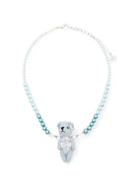 YVMIN bear-pendant beaded necklace Silver 26635SLV00NN