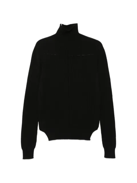 Rick Owens Fisherman ribbed-knit roll-neck sweater Black RP02F5648KWVH