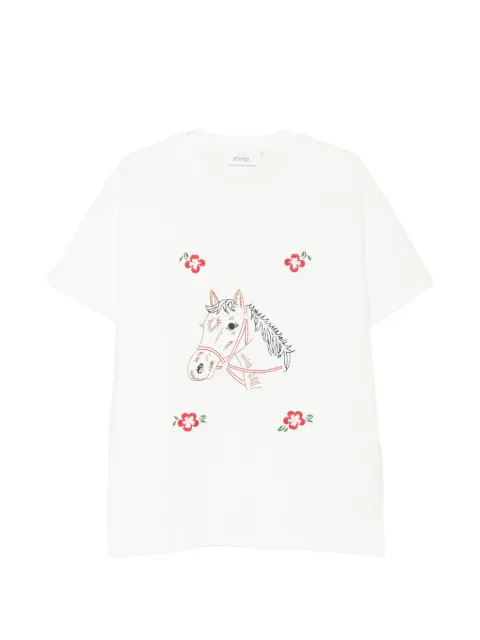 FOUND horse floral-embroidered T-shirt White FOFW26TT12012