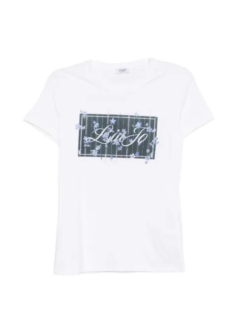 LIU JO logo-print rhinestone-embellished T-shirt White WF6346JS923