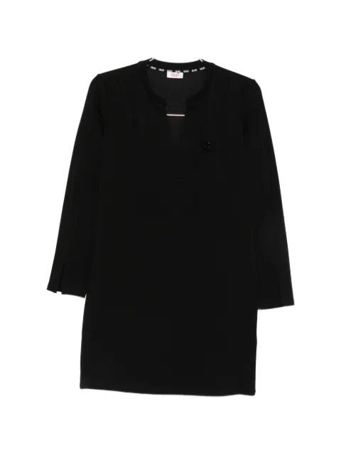 LIU JO beaded-logo slit-cuff mini dress Black TF6139J3958