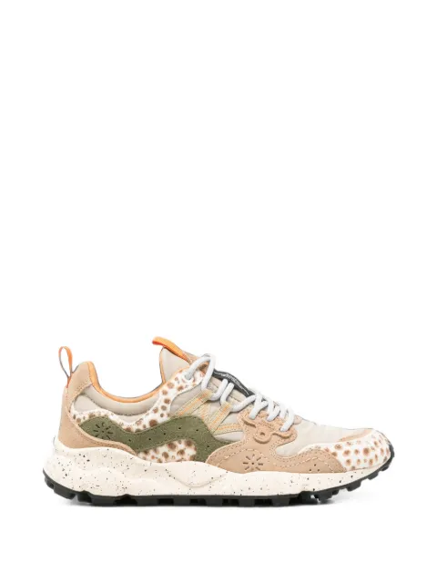 FLOWER MOUNTAIN Yamano 3 leopard-print panelled sneakers Neutrals 201781870