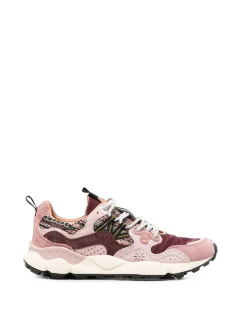 FLOWER MOUNTAIN Yamano 3 panelled leather sneakers Pink 201781728