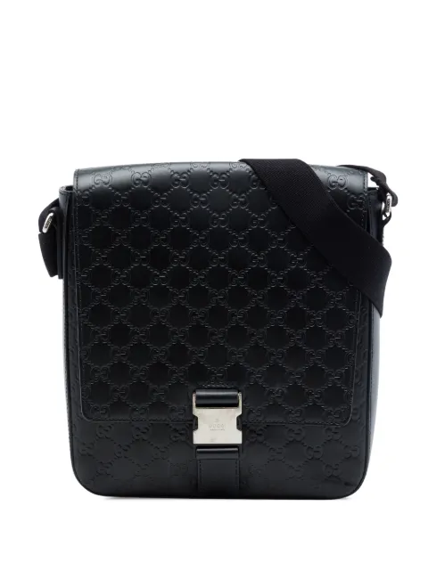 Gucci Pre-Owned 2016-2026 Guccissima Flap Messenger Bag crossbody bag Black K4D4PZWEDTXGIOK4
