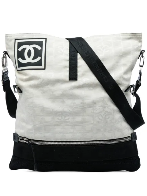 CHANEL Pre-Owned 2003-2004 CC New Travel Line Sports Bicolor Nylon crossbody bag Black JAE9I7JBWBUK4BS1