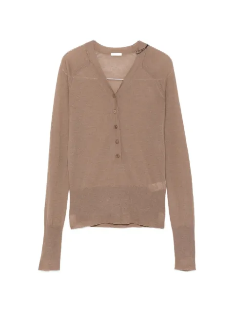 JOSEPH fine-knit V-neck cardigan Neutrals JF010096