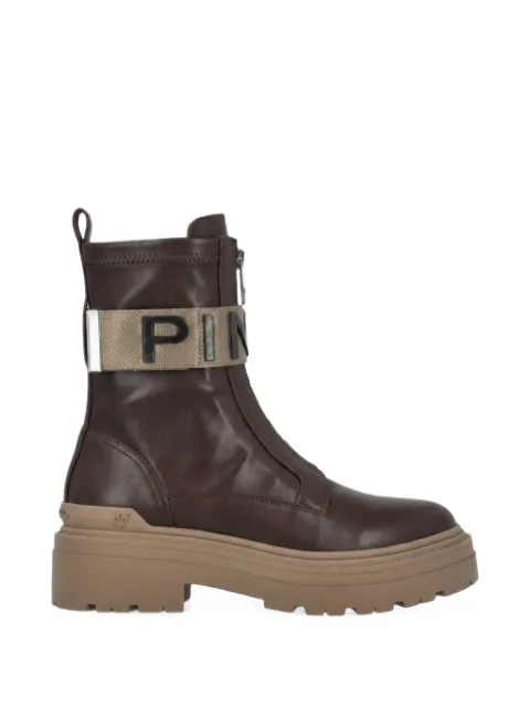 PINKO logo-strap ankle boots Brown SD0219P061L72