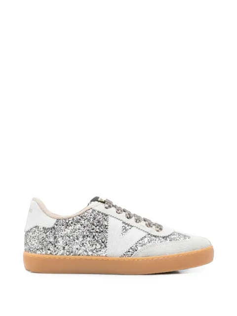 Victoria glitter-effect leopard-print sneakers Silver 1126223