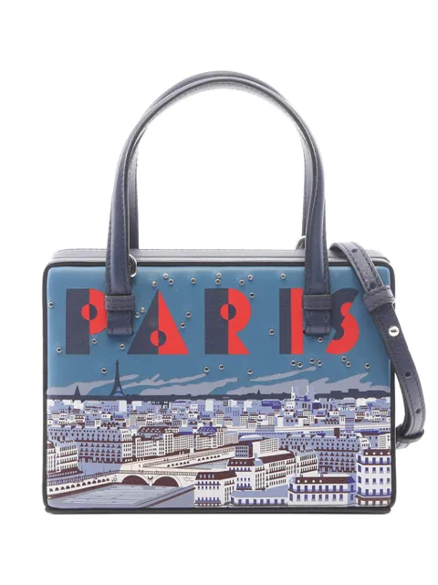 Loewe Pre-Owned 2010-2026 Small Leather Paris Postal Top Handle Bag satchel Blue RU94Z8VX8GPZ54SC
