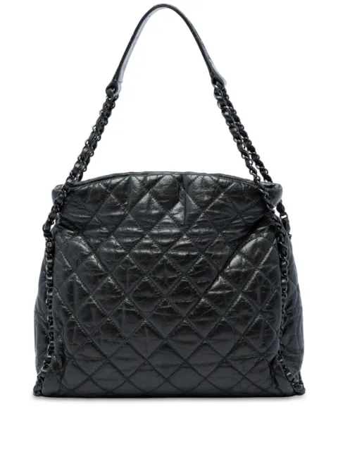 CHANEL Pre-Owned 2010-2011 Medium Quilted Calfskin Chain Me hobo bag Black FPOZBYQZ3V6U62IK