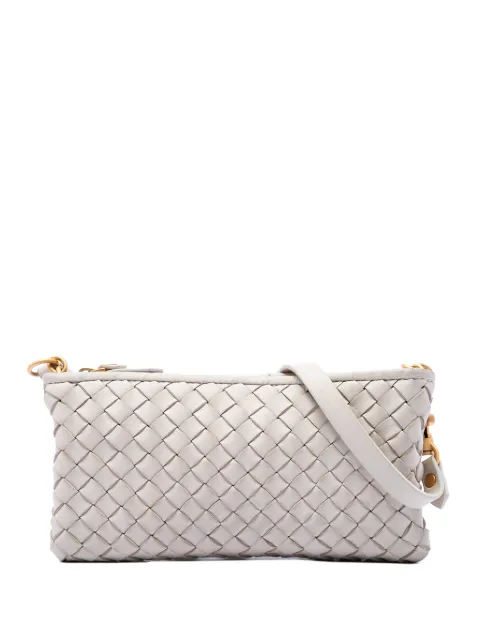 Bottega Veneta Pre-Owned 2012-2026 Nappa Intrecciato Pouch On Strap crossbody bag White XYQ1LO1VZEXQ1BMP