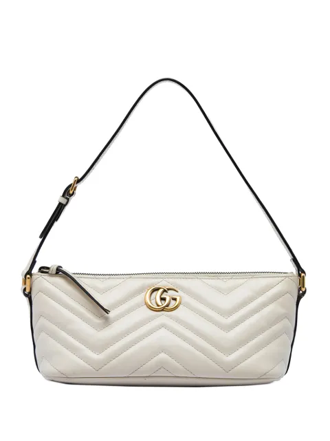 Gucci Pre-Owned 2016-2026 GG Marmont Matelasse Calfskin shoulder bag White EXVTU6JIBO4DIHGR