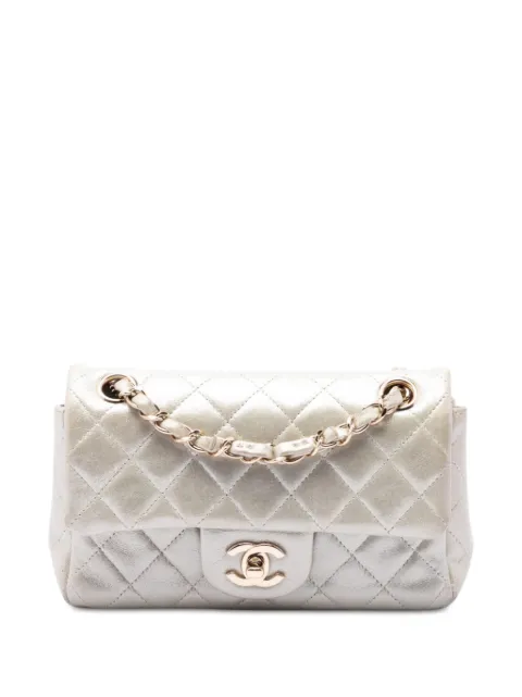 CHANEL Pre-Owned 2011 Mini Rectangular Classic Iridescent Lambskin Single Flap crossbody bag Gold QUCV07W8A8R5WQJV