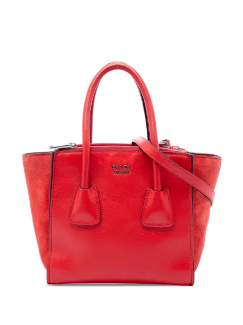 Prada Pre-Owned 2013-2026 Small Glace Calf Twin Pocket satchel Red TVG4K9V18FHXTT02