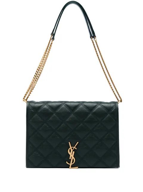 Saint Laurent Pre-Owned 2020 Small Quilted Lambskin Becky Chain shoulder bag Green SIHKQHJXHAMANR7P