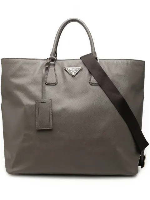 Prada Pre-Owned 2013-2026 Large Saffiano Shopping Tote satchel Brown 1C3X4RYKF73OEEH9