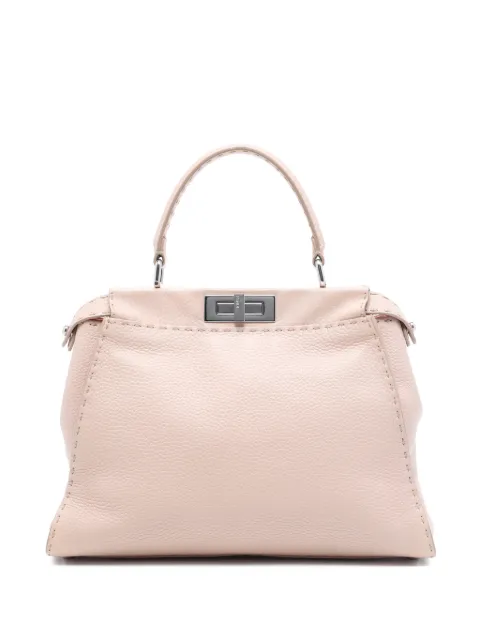 Fendi Pre-Owned 2010-2020 Medium Leather Selleria Peekaboo Iconic satchel Pink 7891I75PIJG1X4W0