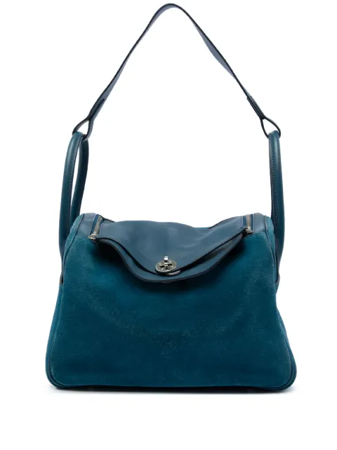 Hermès Pre-Owned 2015 Veau Grizzly and Swift Lindy 30 satchel Blue 8GCSNWA43RR1O22U