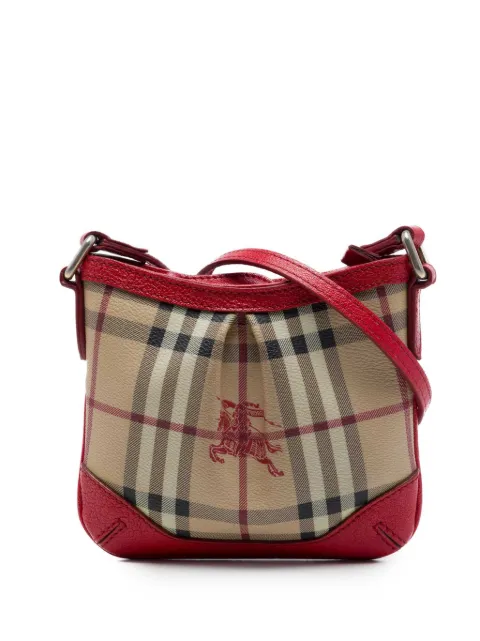 Burberry Pre-Owned 2000-2017 Mini Haymarket Check Coated Canvas Hartham crossbody bag Red 2QB7DY86TTFP3YRV
